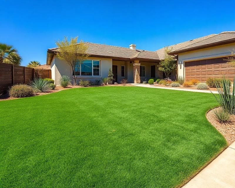 Beautiful artificial turf lawn in California